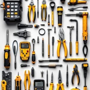 herramientas y material de montaje para electricistas